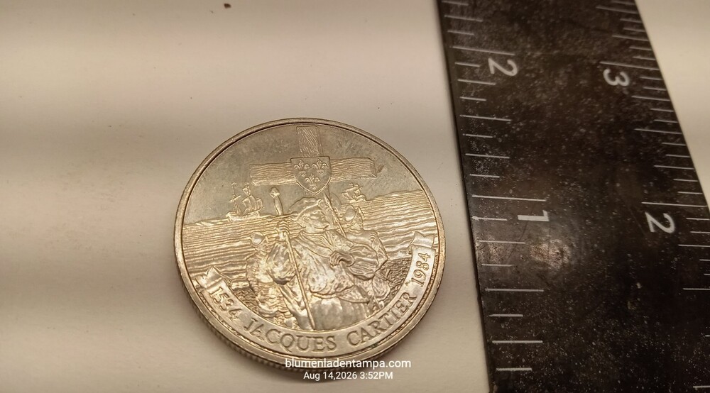 1984 Canada Silver Dollar Jacques Cartier 450th Anniversary